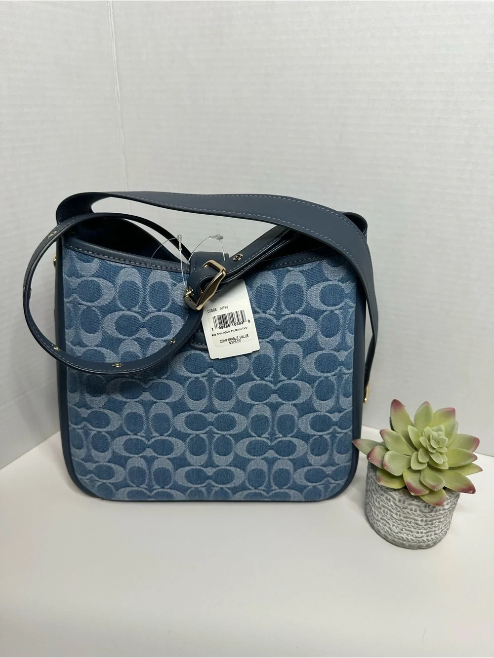 Coach Denim Signature Shoulder Bag in Blue